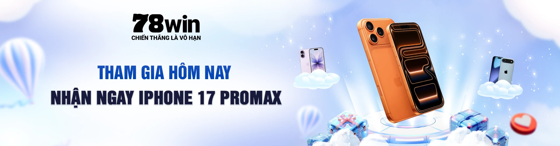 Banner Nhận IP17 78wint10.com